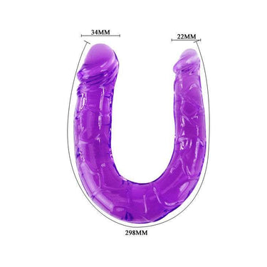 Dildo Doppio Realistico in Jelly Viola - Venature e Glande Marcati
